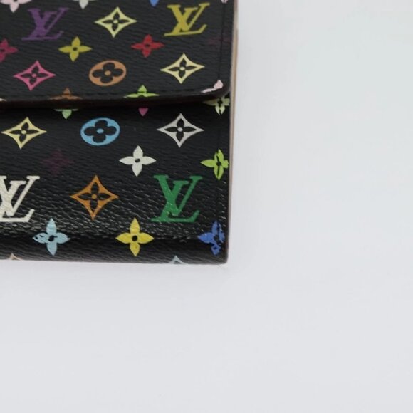 LOUIS VUITTON Multicolor Portefeiulle Sarah Long Wallet Black M60668 Auth 142359 - Picture 3 of 16